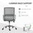 Ergonomic Desk Chair Mesh Office Chair with Adjustable Height Armrest and 360° Swivel Castor Wheels Grey