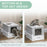 Hooded Cat Litter Box - 47.5 x 35.5 x 36.7cm - Grey