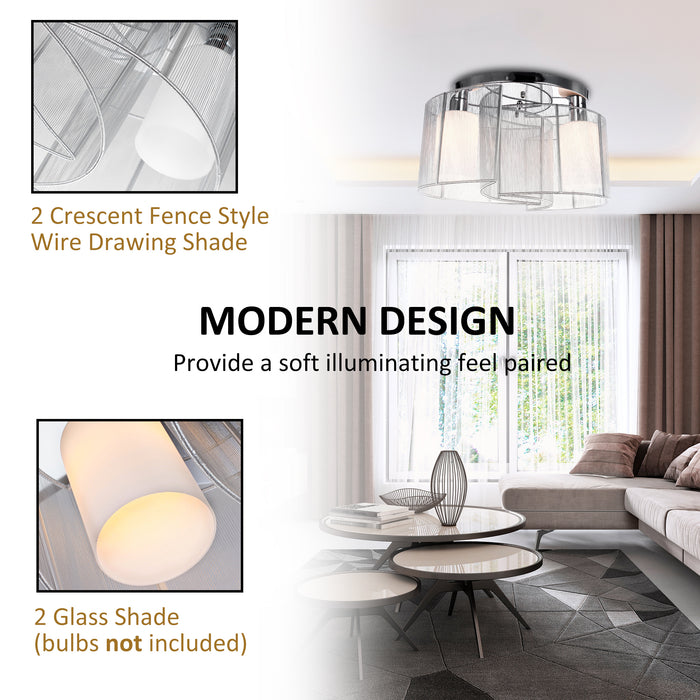 Modern Design Mini Style Flush Mount Ceiling Light with Flush Metal Finish Chandelier for Hallway, Dining Room, Living Room - White