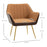 Modern Velvet Armchairs with Gold Steel Legs, Upholstered Accent Chairs for Living Room and Bedroom, Light Brown