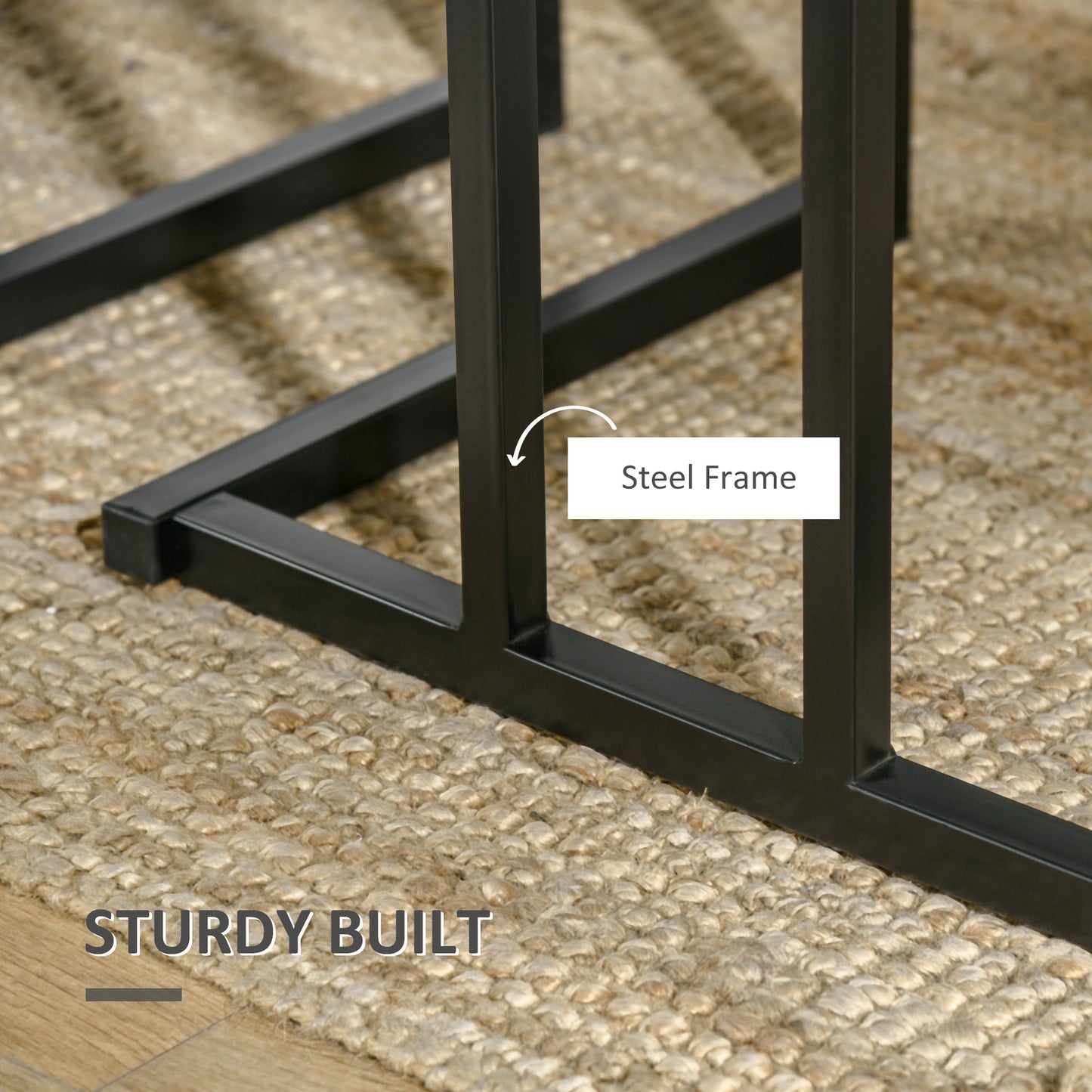 Concrete Effect Dining Table and Chairs Set for 4 People