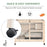 Wooden Rabbit Hutch Guinea Pigs House Bunny Small Animal Cage w/ Pull-out Tray Openable Roof Wheels 91.5 x 53.3 x 73 cm, Natural