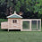 Chicken Coop with Run Hen House Poultry Coops Cages Pen Outdoor Backyard with Nesting Box 196 x 76 x 97cm Natural