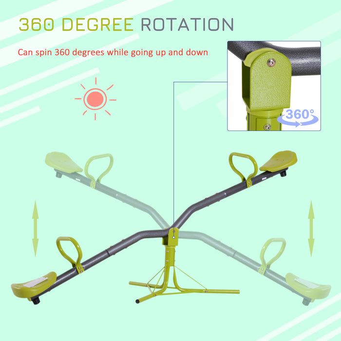 Kids Children 360 Degree Rotating Seesaw Swivel Playground Equipment Garden Outdoor Indoor