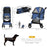 Pet Stroller Dog Pram Pushchair Cat Travel Carriage W/ Universal Wheels, Brake, Canopy, Storage Bag - Blue