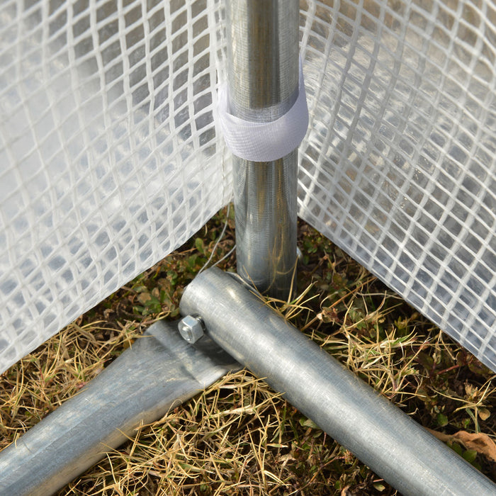 6 x 3 x 2 m Polytunnel Greenhouse, Walk in Pollytunnel Tent with Steel Frame, Reinforced Cover, Zippered Door and 8 Windows for Garden White