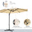 3(m) Patio Offset Parasol Roma Umbrella Cantilever Hanging Sun Shade Canopy Shelter 360° Rotation with Cross Base - Beige