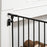 Pet Safety Gate 3-Panel Playpen Fireplace Christmas Tree Metal Fence Stair Barrier Room Divider with Walk Through Door Automatically Close Lock Black