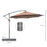 Garden Banana Parasol Cantilever Umbrella with Crank Handle, Cross Base, Weights and Cover for Outdoor, Hanging Sun Shade, Coffee