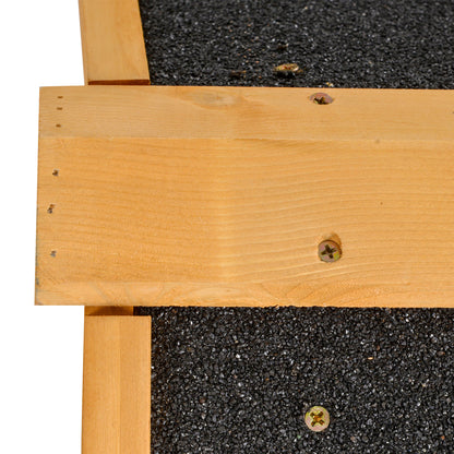 Wood-metal Rabbit Hutch Elevated Guinea Pig House Pet Bunny Cage with Slide-Out Tray Lockable Door Outdoor 122 x 63 x 92cm Light Yellow