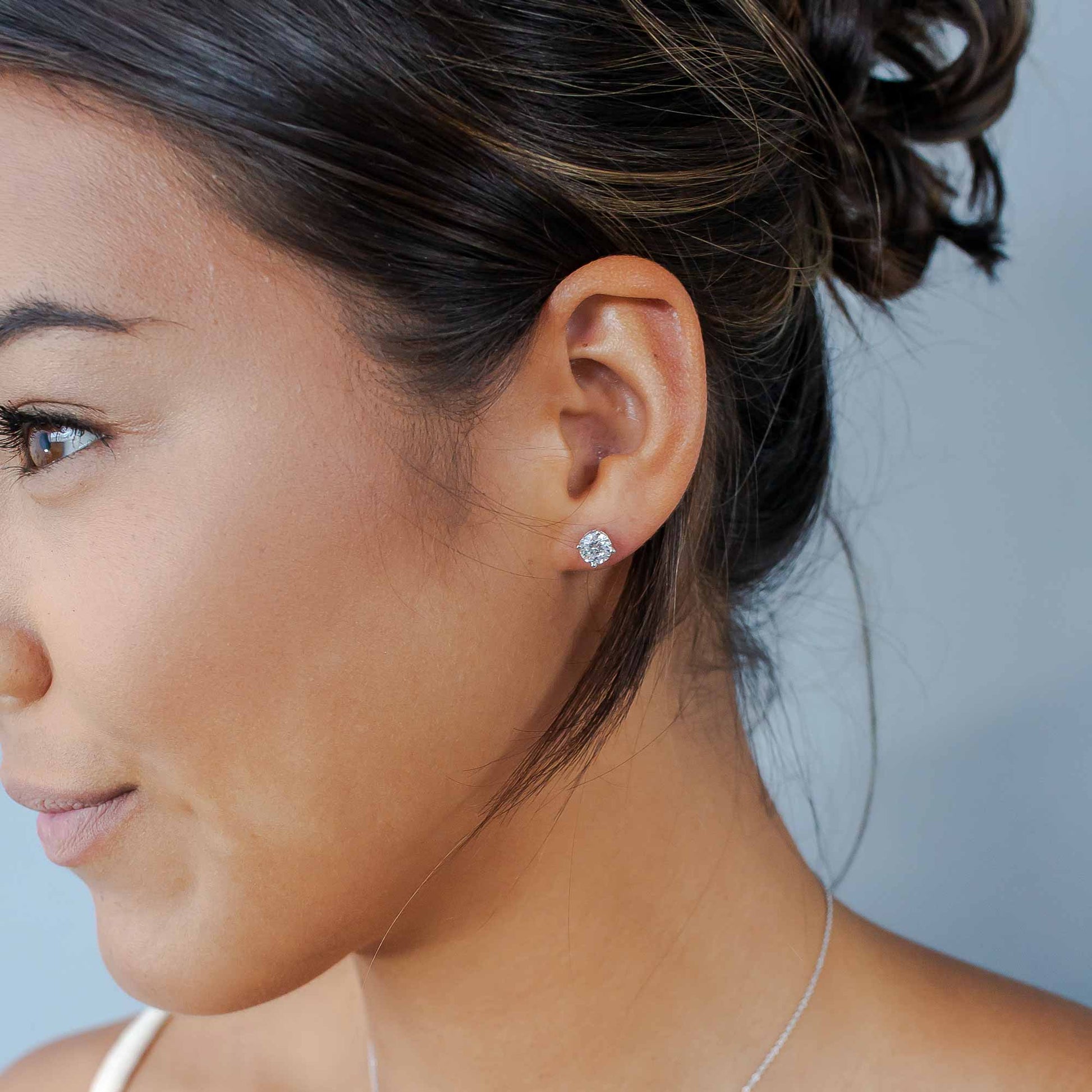 CZ Stud Earrings 7mm