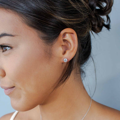 CZ Stud Earrings 7mm