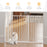 Dog Gate Wide Stair Gate w/ Door Pressure Fit Pets Barrier for Doorway, Hallway, 76H x 75-115W cm - White