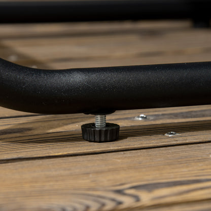 Outsunny Patio 11 PCs PE Rattan Dining Set, Garden Round Wicker 10-seater Table & Chair Sets, with Wood Grain Plastic Top, Space-saving Design, for Indoor & Outdoor, Black