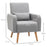 Accent Chair, Linen-Touch Armchair, Upholstered Leisure Lounge Sofa, Club Chair with Wooden Frame, Grey