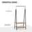 Clothes Rail, Freestanding Metal Clothes Rack with 2 Tier Storage Shelves for Bedroom and Entryway, 64 x 42.5 x 149 cm, Black Frame