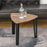 3 PCs MDF Steel Nesting Table Coffee Table Set Multifunctional End Side Table Living Room Furniture Walnut Wood Grain