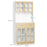 Modern Kitchen Cupboard, Freestanding Storage Cabinet Hutch with Central Drawer, 2 Glass Door Cabinets and Countertop,180cm