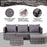 3PC Rattan Garden Furniture Storage Sofa Set 4 Seater Wicker Coffee Table Conservatory Sun Lounger Reclining Set Outdoor Weave with Cushion Grey