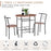 3-Piece Wood Top Breakfast Bar Table Set for 2, Dining Table w/Storage Shelf & 2 chairs