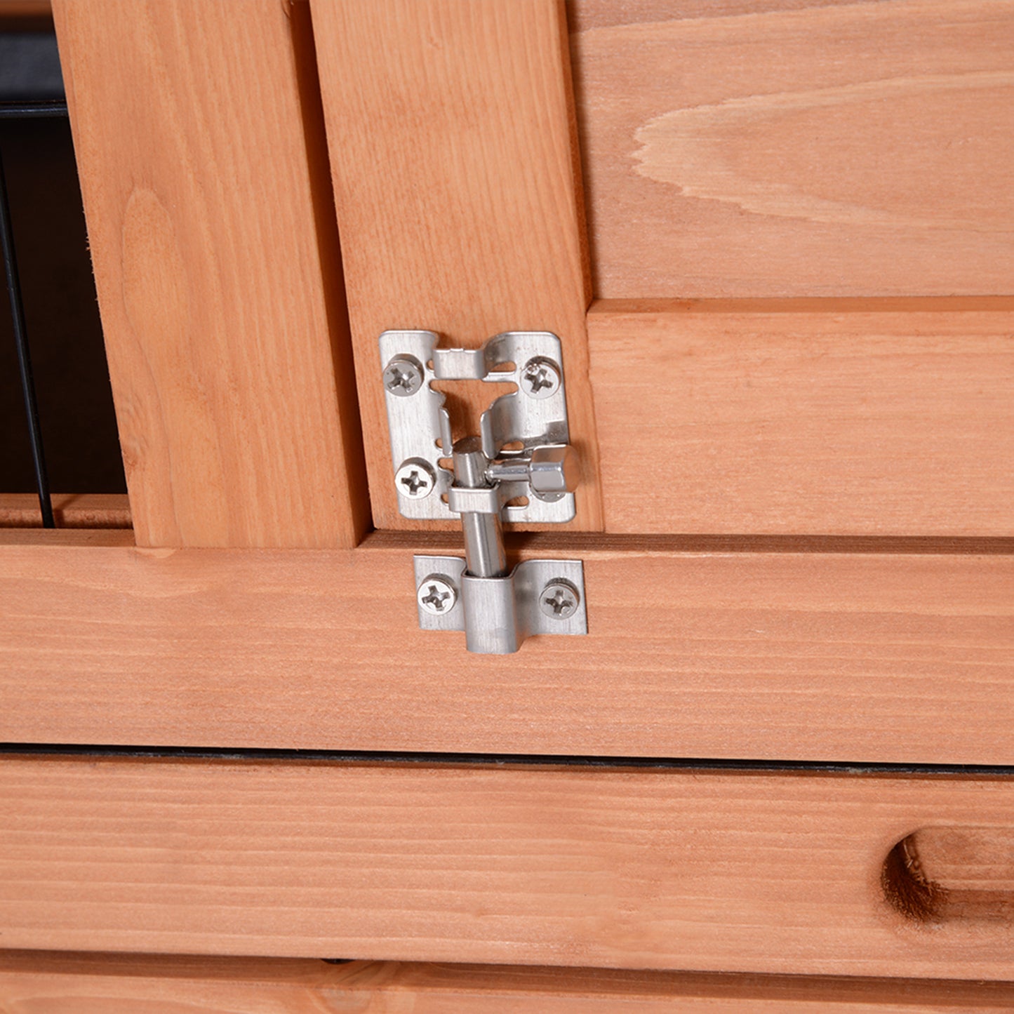 4.5FT Rabbit Hutch Outdoor Guinea Pig Hutches Bunny Cage with Sliding Trays, Orange