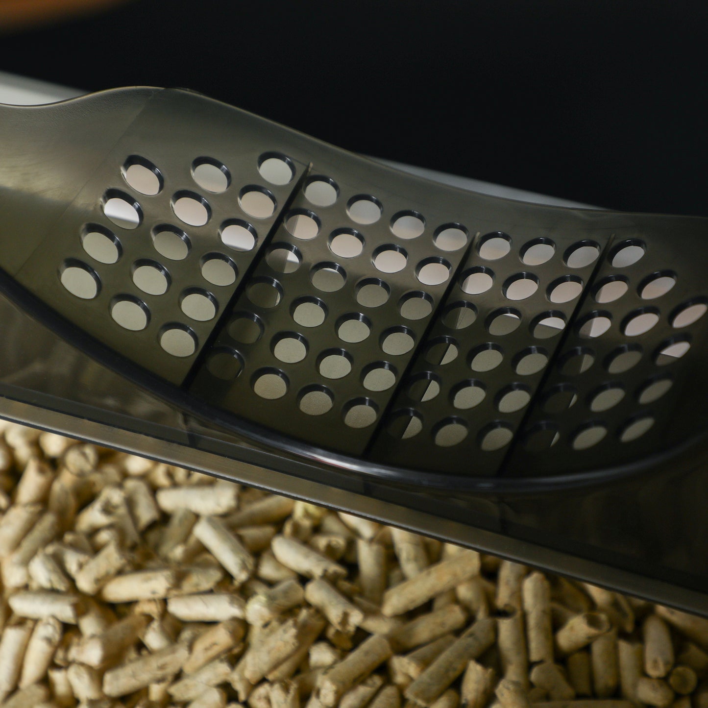 Hooded Cat Litter Tray with Scoop, Cat Litter Box with Drawer Pan, Handle, Deodorants, Hut Design, Front Entrance, 47 x 45 x 42cm - Grey