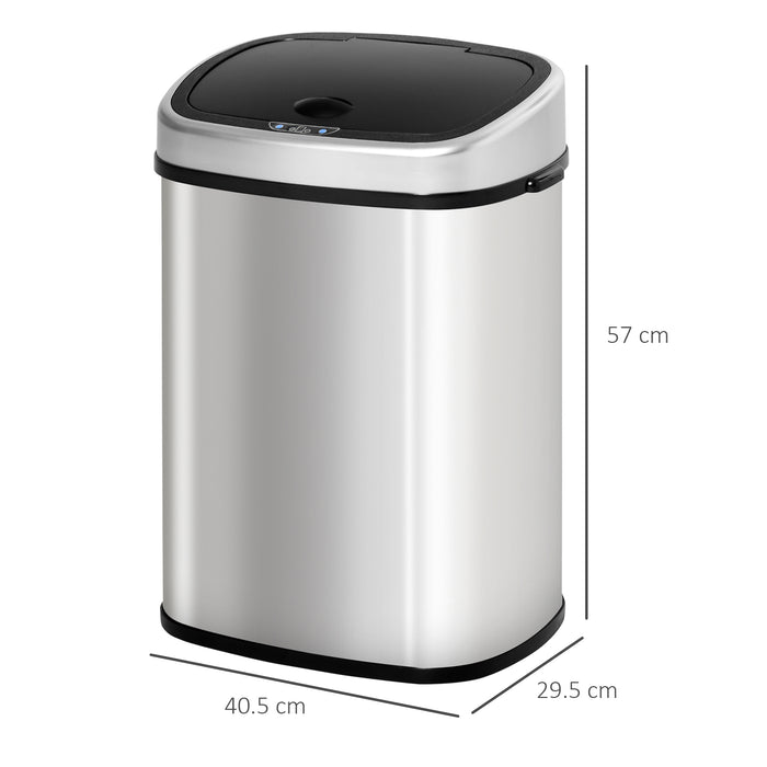 Stainless Steel Sensor Dustbin Automatic Touchless Rubbish Garbage Waste Bin 48L