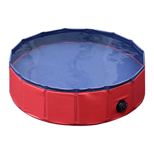 80cm Foldable Pet Swimming Pool - Red