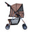 Dog Pram Pet Stroller Foldable Dog Pushchair with Wheels Zipper Entry Cup Holder Storage Basket Brown