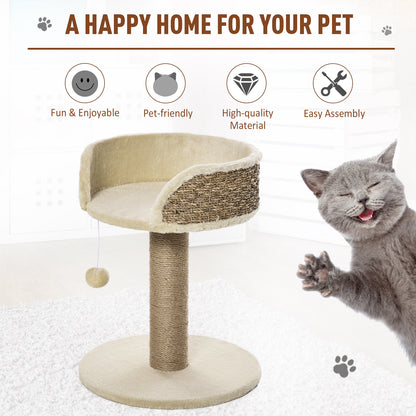 Cat Tree for Indoor Cats Kitten Tower Activity Center Climbing Stand Furniture with Scratching Posts Dangling Ball Perch Beige