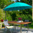 3(m) Cantilever Shanghai Parasol Garden Hanging Banana Sun Umbrella with Crank Handle, 18 Sturdy Ribs and Cross Base, Turquoise