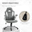 Office / Gaming Swivel Chair with 90¬¨¬®‚Äö√†√ª Flip-up Armrest, Adjustable Height and Rolling Wheels, Grey