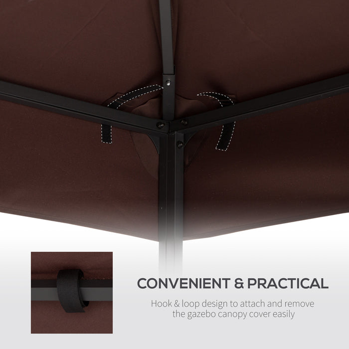 3 x 3(m) Gazebo Replacement Canopies Replacement Cover Spare Part Coffee (TOP ONLY)