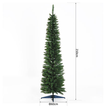 7ft Slim Artificial Christmas Tree with 499 Tips & Stand