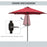 24 LED Solar Powered Parasol Umbrella-Wine Red