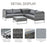 4 PCs Garden Rattan Wicker Outdoor Furniture Patio Corner Sofa Love Seat and Table Set with Cushions Side Desk Storage - Mixed Grey