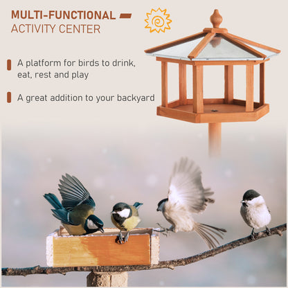 Wooden Bird Table Free Standing Bird Feeder Parrot Stand for Garden Patio or Balcony 153cm High