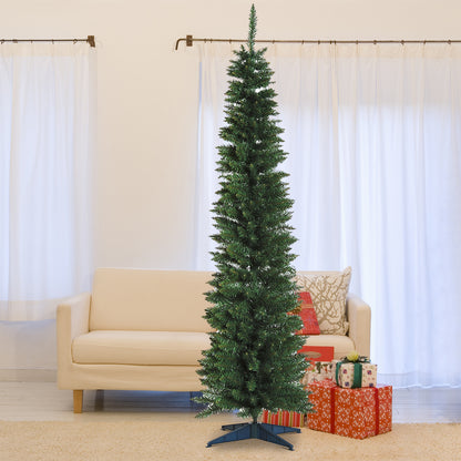 6ft Green Slim Artificial Christmas Tree with 390 Tips & Stand