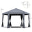 3.2m Pop Up Gazebo Hexagonal Canopy Tent Outdoor Sun Protection with Mesh Sidewalls, Handy Bag, Grey