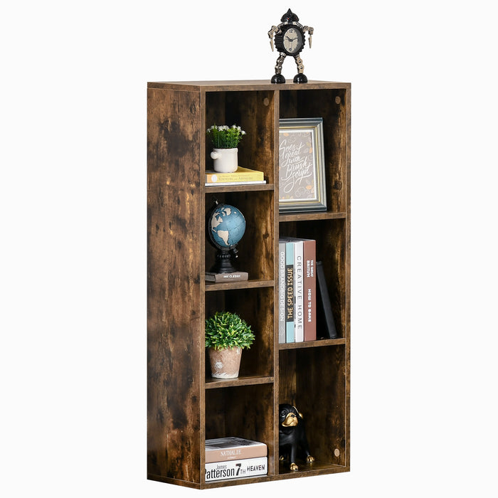 Bookcase Industrial Bookshelf Free Standing Display Cabinet Cube Storage Unit for Home Office Living Room Study Rustic Brown