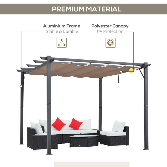 Outsunny 3 X 3 Meter Aluminium Pergola Canopy Gazebo Awning Outdoor Garden Sun Shade Shelter Marquee Party BBQ