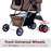 Dog Pram Pet Stroller Foldable Dog Pushchair with Wheels Zipper Entry Cup Holder Storage Basket Brown