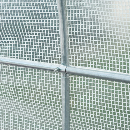 2.5 x 2 x 2 m Large Galvanized Steel Frame Outdoor Poly Tunnel Garden Walk-In Patio Greenhouse - White