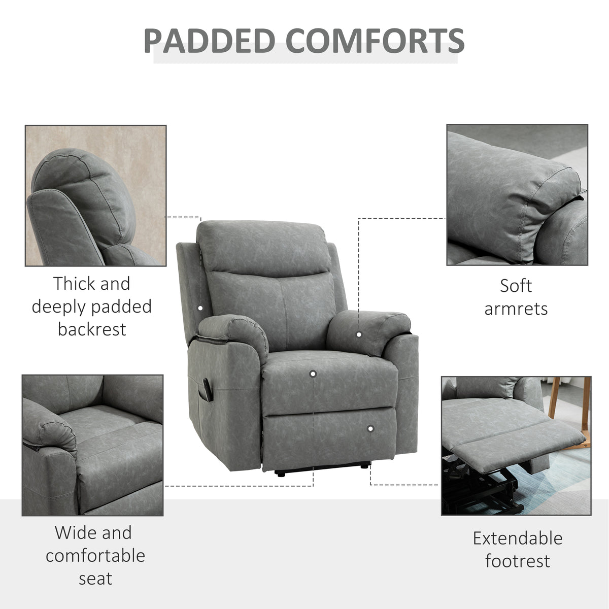Power Lift Chair Recliner Chair in Grey