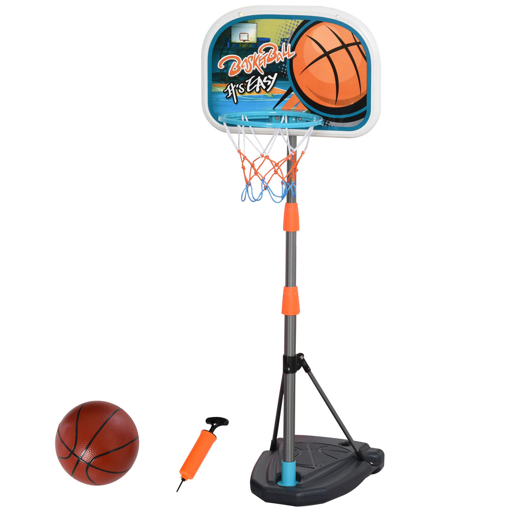 Kids Height Adjustable Aluminium Basketball Hoop Stand w/ Ball