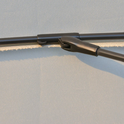 Ф255cm Patio Parasol Umbrella Outdoor Market Table Parasol with Push Button Tilt Crank and Sturdy Ribs for Garden Lawn Backyard Pool White