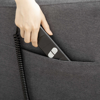 Power Lift Chair, Fabric Electric Recliner Sofa Chair for Elderly with Heavy Duty Motor, Remote Control, Side Pocket, Grey