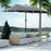 4.4m Double-Sided Sun Umbrella Garden Parasol Patio Sun Shade Outdoor with LED Solar Light , Dark Grey