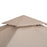 3 x 3(m) Canopy Top Cover for Double Tier Gazebo, Gazebo Replacement Pavilion Roof, Deep Beige (TOP ONLY)