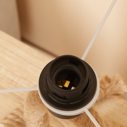 HOMCOM Nautical Table Lamp with Rope Base for E27 LED Halogen Bulb, Desk Fabric Light, Bedroom, Living room, Study